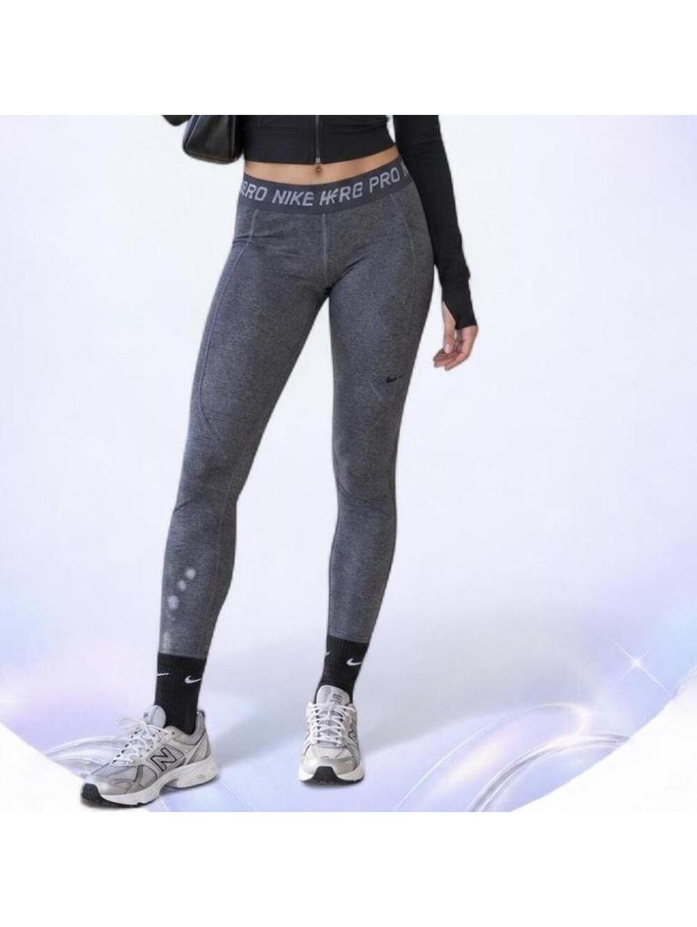 Nike Pro Dri-FIT Gray Heather Full-Length Leggings Small